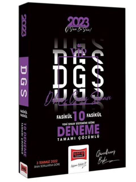 2023 DGS Tamamı Çözümlü Fasikül Fasikül 10 Deneme Yargı Yayınları