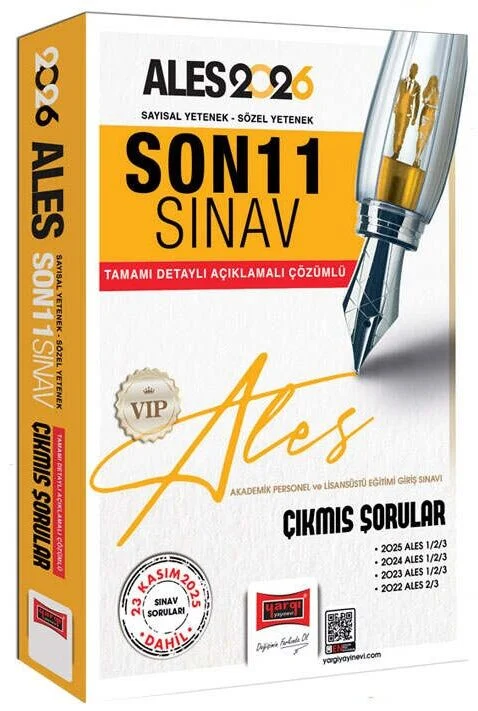 Yargı 2026 ALES VİP Çıkmış Sorular Son 11 Sınav Çözümlü Yargı Yayınları