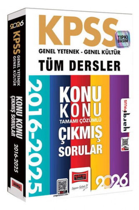 Yargı 2026 KPSS GK-GY Tüm Dersler Tamamı Çözümlü 9 Yıl Çıkmış Sorular 2016-2025 Yargı Yayınları