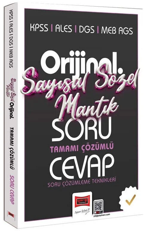 Yargı 2026 KPSS MEB-AGS ALES DGS Sayısal Sözel Mantık Orijinal Soru Cevap Kitabı Çözümlü Yargı Yayınları