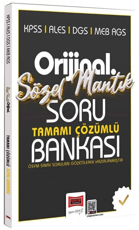 Yargı 2026 KPSS MEB-AGS ALES DGS Sözel Mantık Orijinal Soru Bankası Çözümlü Yargı Yayınları