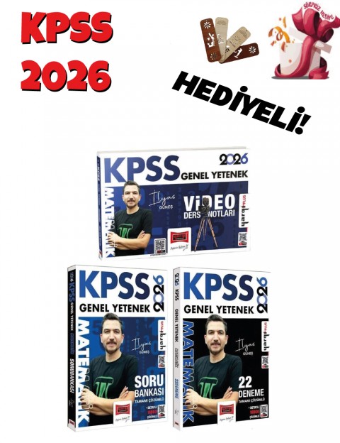 Yargı 2026 KPSS Matematik Video Ders Notları + Soru Bankası + 22 Deneme 3 lü Set- İlyas Güneş Yargı Yayınları