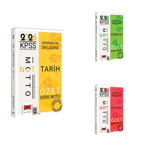 Yargı 2026 KPSS Ortaöğretim Ön Lisans Motto Serisi Genel Kültür Özet Ders Notu Seti Yargı Yayınları
