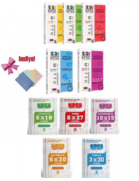 Yargı 2026 KPSS Ortaöğretim Ön Lisans Motto Serisi Genel Yetenek Genel Kültür Özet Ders Notu ve Deneme Seti Yargı Yayınları