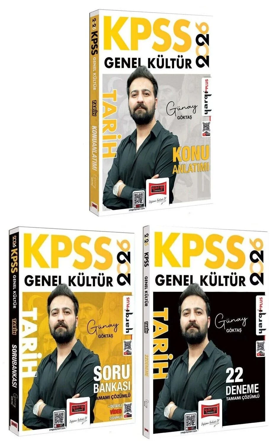 Yargı 2026 KPSS Tarih Konu + Soru Bankası + 22 Deneme 3 lü Set - Günay Göktaş Yargı Yayınları