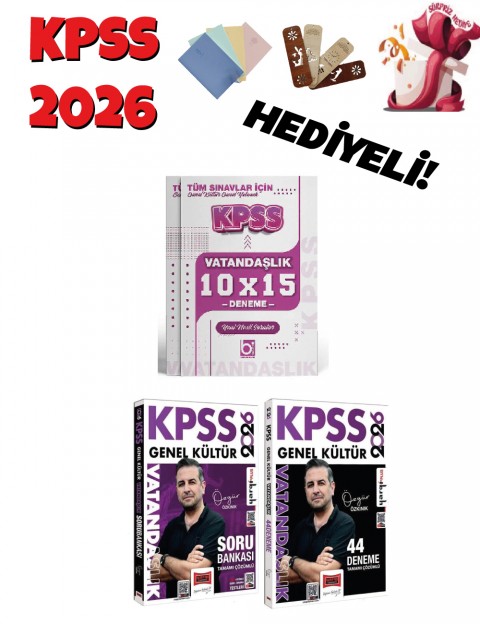 Yargı 2026 KPSS Vatandaşlık Soru Bankası + 44 + 10 Deneme 3 lü Set Bigelio ve Yargı Yayınları