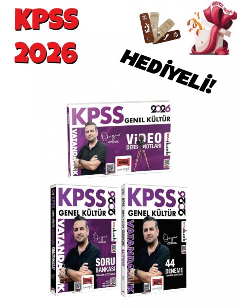 Yargı 2026 KPSS Vatandaşlık Video Ders Notları + Soru Bankası + 44 Deneme 3 lü Set - Özgür Özkınık Yargı Yayınları