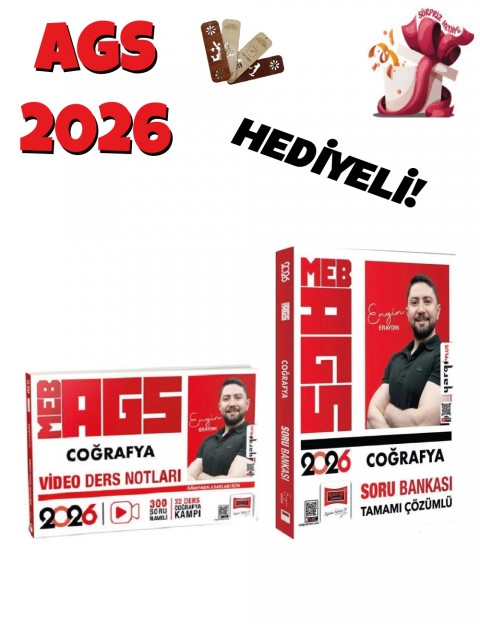 Yargı 2026 MEB-AGS Coğrafya Video Ders Notları + Soru Bankası 2 li Set - Engin Eraydın Yargı Yayınları