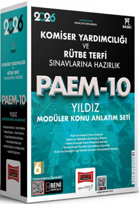 Yargı 2026 PAEM Komiser Yardımcılığı ve Rütbe Terfi Sınavlarına Hazırlık Yıldız Modüler Konu Anlatım Seti Yargı Yayınları