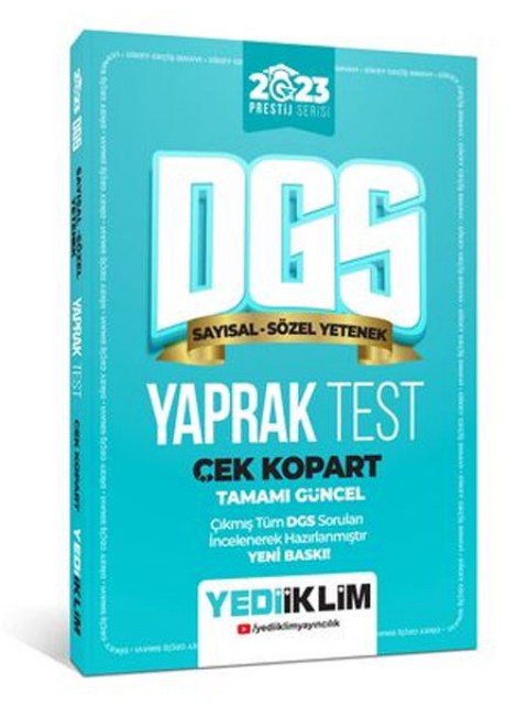 2023 DGS Çek Kopart Yaprak Test Yediiklim Yayınları