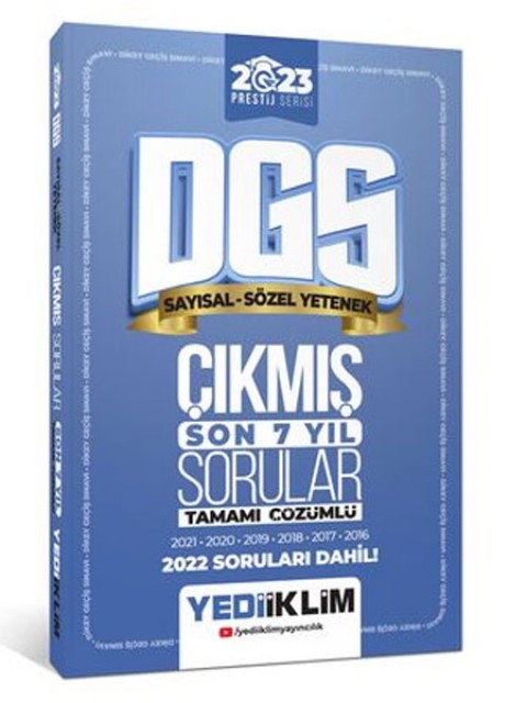 2023 DGS Tamamı Çözümü Son 7 Yıl Çıkmış Sorular Yediiklim Yayınları