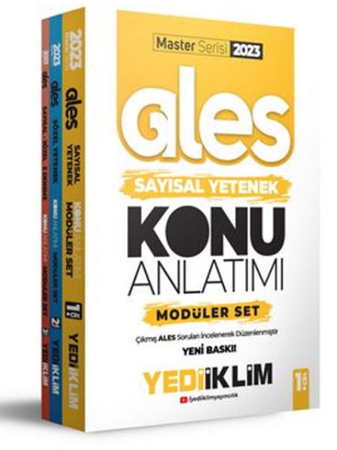 2023 Master Serisi Ales Konu Anlatımlı Modüler Set (3 Cilt) Yediiklim Yayınları