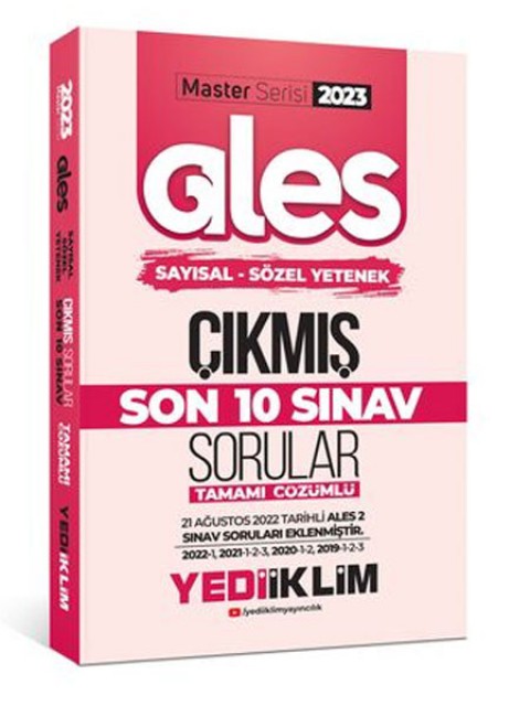 Yediiklim 2023 Master Serisi Ales Sayısal - Sözel Yetenek Son 10 Sınav Tamamı Çözümlü Çıkmış Sorular (21 Ağustos 2022)Yediiklim Yayınları