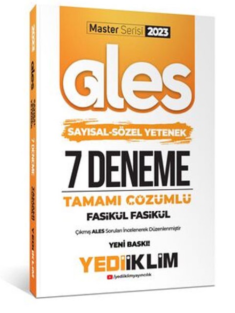 2023 Master Serisi Ales Sayısal   Sözel Yetenek Tamamı Çözümlü 7 Fasikül Deneme Yediiklim Yayınları