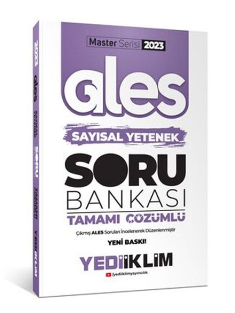 2023 Master Serisi Ales Sayısal Yetenek Tamamı Çözümlü Soru Bankası Yediiklim Yayınları