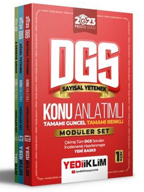 2023 Prestij Serisi DGS Konu Anlatımlı Modüler Set 5 Deneme İlaveli+Tamamı Renkli Yediiklim Yayınları