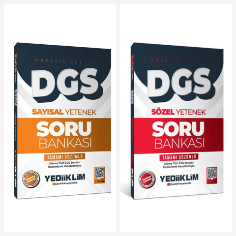 Yediiklim 2026 DGS Prestij Serisi Sayısal - Sözel Yetenek Tamamı Çözümlü Soru Bankası Seti Yediiklim Yayınları