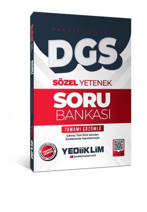 Yediiklim 2026 DGS Prestij Serisi Sözel Yetenek Tamamı Çözümlü Soru Bankası Yediiklim Yayınları