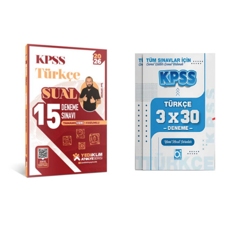 Yediiklim 2026 KPSS Atölye Serisi Sual Türkçe Tamamı Çözümlü 15 + 3 Deneme Sınavı Seti Yediiklim ve Bigelio Yayıncılık