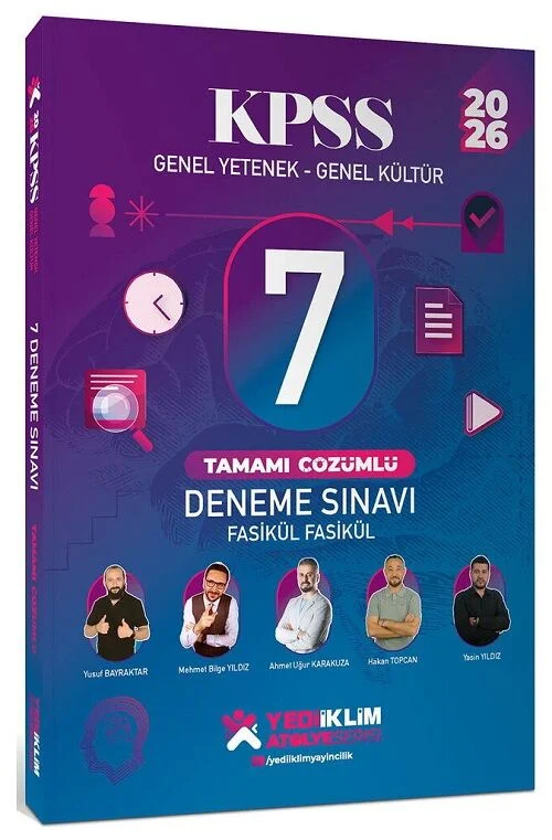 Yediiklim 2026 KPSS Genel Yetenek Genel Kültür 7 Deneme Fasikül Çözümlü Yediiklim Yayınları