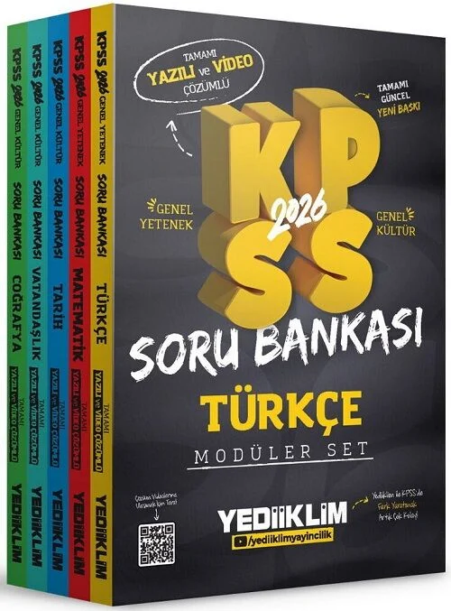Yediiklim 2026 KPSS Genel Yetenek Genel Kültür Hem Yazılı Hem Video Çözümlü Soru Bankası Modüler Set Yediiklim Yayınları