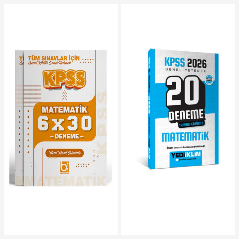 Yediiklim 2026 KPSS Genel Yetenek Matematik Tamamı Çözümlü 20 + 6 Deneme Seti Yediiklim ve Bigelio Yayıncılık