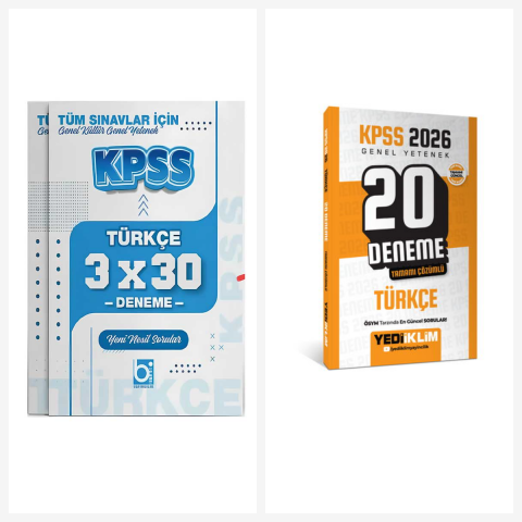 Yediiklim 2026 KPSS Genel Yetenek Türkçe Tamamı Çözümlü 20 + 3 Deneme Seti Yediiklim ve Bigelio Yayıncılık