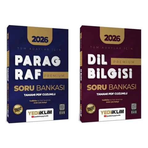 Yediiklim 2026 KPSS MEB-AGS DGS ALES TYT AYT MSÜ Paragraf + Dil Bilgisi Premium Soru Bankası 2 li Set Yediiklim Yayınları