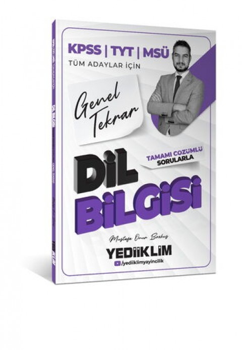Yediiklim 2026 KPSS TYT MSÜ Tüm Adaylar İçin Dil Bilgisi Tamamı Çözümlü Sorularla Genel Tekrar Yediiklim Yayınları