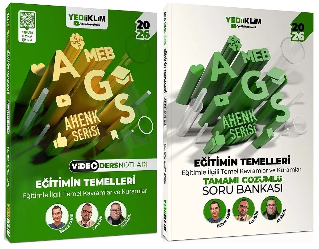 Yediiklim 2026 MEB-AGS Eğitimin Temelleri Video Ders Notları + Soru Bankası 2 li Set Ahenk Serisi Yediiklim Yayınları