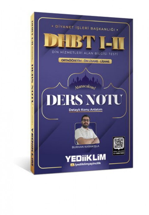 Yediiklim Diyanet İşleri Başkanlığı DHBT I-II Ortaöğretim - Ön Lisans - Lisans Ders Notu Yediiklim Yayınları