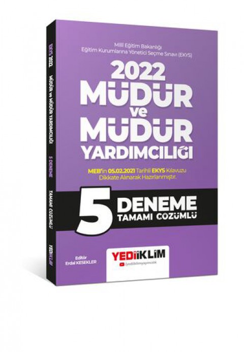 Yediiklim Yayınları 2022 MEB EKYS Müdür ve Müdür Yardımcılığı Tamamı Çözümlü 5 Deneme