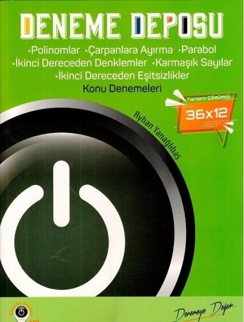 TYT Deneme Deposu Polinom Çarpanlara Ayırma 2. Dereceden Denklemler Deneme Sınavı  Deneme Deposu Yayınları