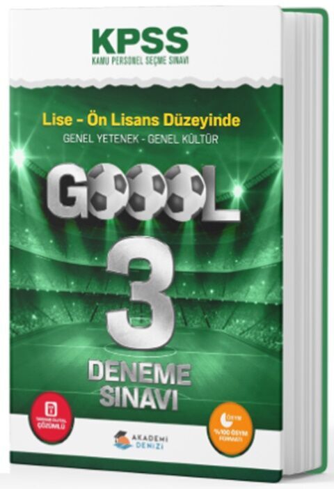 KPSS Genel Yetenek Genel Kültür Lise Önlisans Goool 3 Deneme Akademi Denizi Yayınları