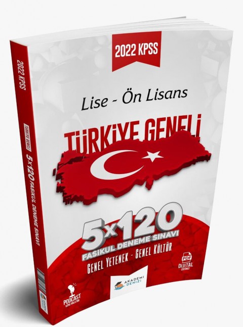 KPSS Lise Önlisans Türkiye Geneli 5 x 120 Deneme Akademi Denizi Yayınları