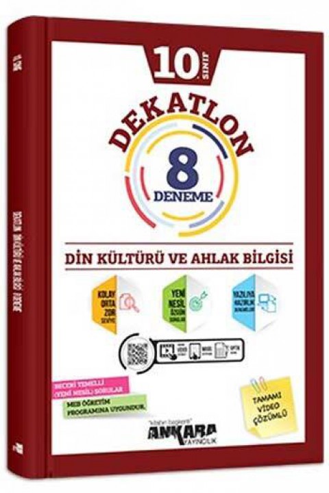 10.SIINIF Din Kültürü ve Ahlak Bilgisi DEKATLON 8 Deneme Sınavı Ankara Yayıncılık 