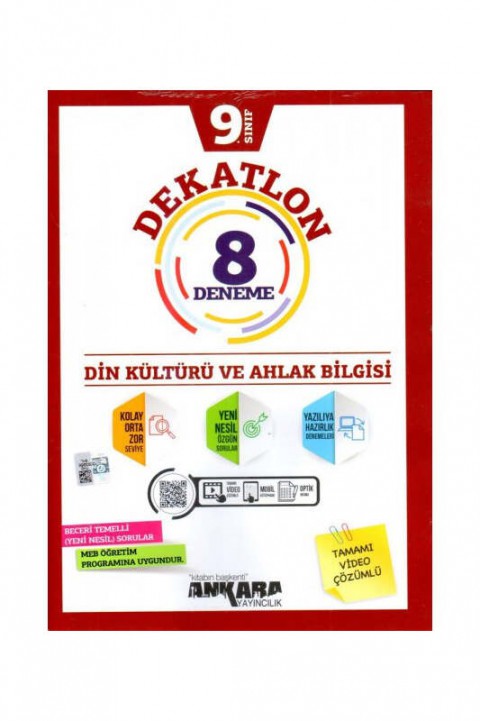 9.SIINIF Din Kültürü ve Ahlak Bilgisi DEKATLON 12 Deneme Sınavı Ankara Yayıncılık 