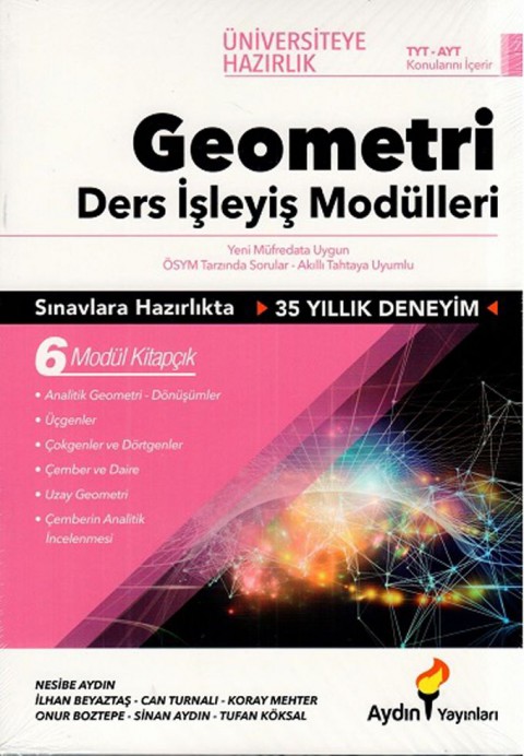 Üniversiteye Hazırlık TYT - AYT Geometri Ders İşleyiş Modülleri Aydın Yayınları