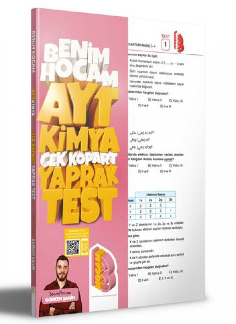 2023 AYT Kimya Çek Kopar Yaprak Test Benim Hocam Yayıncılık