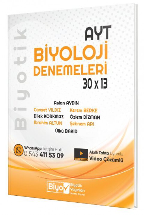 AYT Biyoloji Biyotik 30 x 13 Denemeleri Biyotik Yayınları