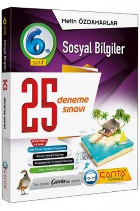6. Sınıf Sosyal Bilgiler 25 Deneme Sınavı Çanta Yayınları