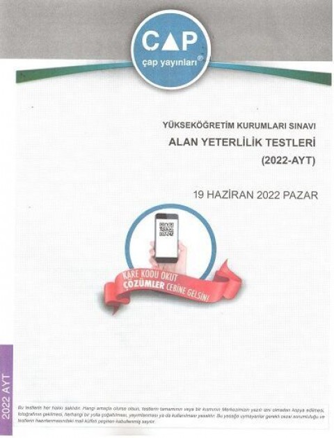 2022 AYT Tıpkı Basım Çap Yayınları