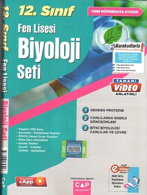 12. Sınıf Fen Lisesi Biyoloji Seti Çap Yayınları