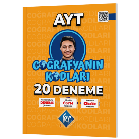 AYT Coğrafyanın Kodları Coğrafya Çözümlü 20 Deneme KR Akademi Yayınları