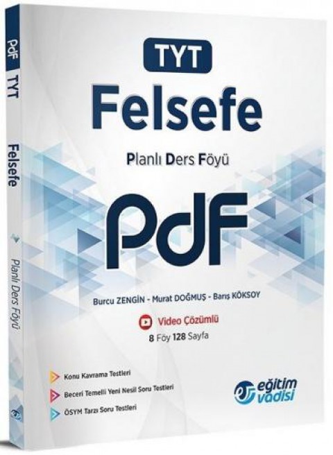 2023 TYT Felsefe PDF Planlı Ders Föyü Eğitim Vadisi Yayınları