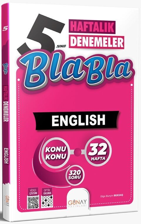 5. Sınıf Bla Bla Serisi 32 HAFTALIK 5. Sınıf İngilizce Günay Yayınları