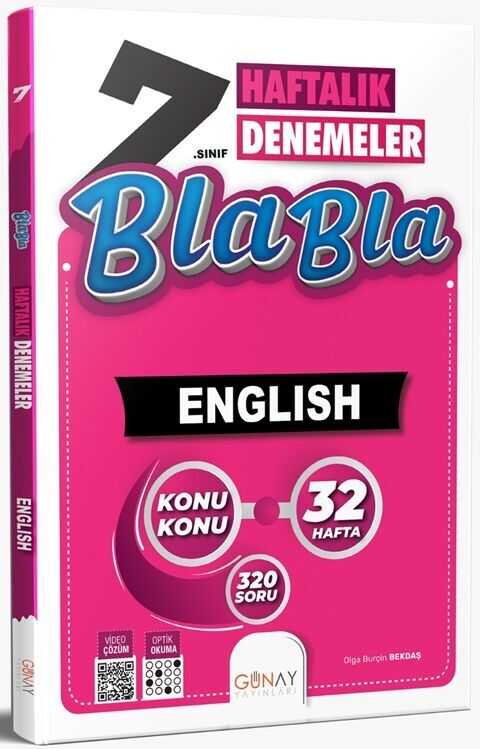 7.Sınıf Bla Bla Serisi 32 HAFTALIK 7. Sınıf İngilizce Günay Yayınları