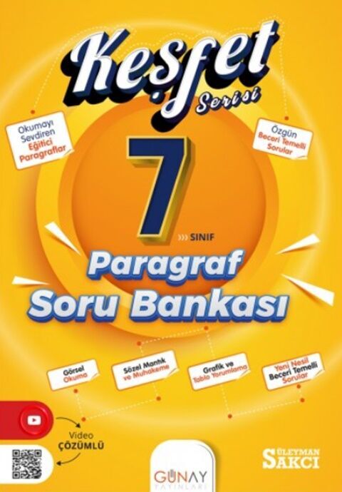 7. Sınıf Keşfet Paragraf Soru Bankası  Günay Yayınları
