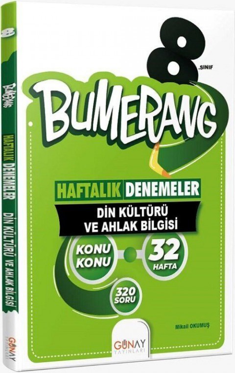 8.Sınıf Bumerang 32 Haftalık Din Kültürü ve Ahlak Bilgisi Denemeleri Günay Yayınları