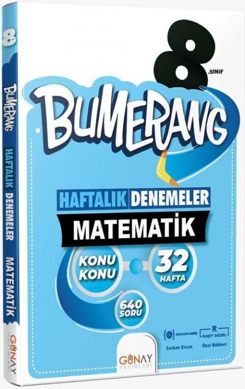 8.Sınıf Bumerang 32 Haftalık Matematik Denemeleri Günay Yayınları